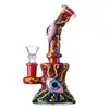 Unique Small Glass Bongs Hookahs Water Pipes Showerhead Perc Octopus Oil Dab Rigs Beaker Bong 5mm Thick Mini Wax Rigs With Bowl Halloween Style