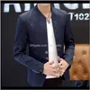 Garnitury Blazers odzież odzież Ho Men S Casual Collar Młodzież Przystojny trend Slim Blazer Vmdvf