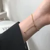 Charm armband kvinnors hand 18k guld pläterad knuten repkedja för kvinnor 316l rostfritt stål metalllänksmycken