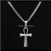 Kettingen hangers drop levering 2021 mannen vrouwen Egyptische ankh sleutel van het leven hanger roestvrij staal goud sier kleur hiphop ketting mode