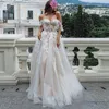 Sexy Sweetheart Lace A Line Bridal Gowns Off Shoulder Sleeveless Wedding Dresses Tulle Formal Dres