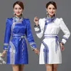 伝統的な民族の服モンゴルの女性のレトロなスタンド襟唐スーツスタイルの衣装国立ガウン大人アジアエレガントな刺繍入り