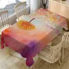 Table Cloth Tree Color Painting Tablecloth Waterproof Oilproof Rectangular For Banquet Dinning Party Family Practical