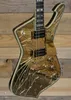 Icememan Paul Stanley assinatura ouro fraturado espelho guitarra elétrica crackmirror pickguard, abalone body ligação, hardware dourado