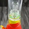2021 Bongo Beaker Glass Bong Glass Water Bongs Recycler Percolador Petróleo Rigs Tigela 14.4mm Silicone Silicone Fumar Bubleu Cachorro Hookahs