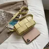 الصلبة اللون الأزياء حقائب الكتف الإناث السفر الصليب الجسم حقيبة نسج صغير بو الجلود حقائب crossbody للنساء محفظة