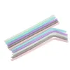 200 pcs 23cm Silicone bebendo palha multi-cor palhetas reutilizáveis ​​dobrado curvado home bar tube acessório