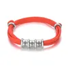 Personlig Rostfritt stål Charm Armband för kvinnor Män Anpassade Familjesnamn Datum Rope Smycken Present 8 färger
