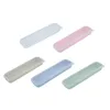 Couverts école vaisselle boîtes de rangement avec couvercle Transparent baguettes portables cuillère fourchette étui pour une utilisation en extérieur