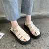 Woman Summer Vintage Wedge Sandals Buckle Casual Sewing Women Shoes Female Ladies Platform Retro Sandalias Plus Size 35-40 210611