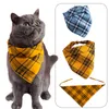 Hundkläder British Syle Pattern Check Dogs Bandanas Reversible Scarves Dogg Kerchiefs Bomull Scarf Justerbara Pet Scarfs Fall Handkerchiefs Bibs