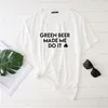 Camisetas femininas Camiseta feminina Cerveja verde me fez fazer isso shamrock impresso no dia de São Patrício para mulheres moda harajuku tops adolescentes
