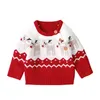 Autumn Winter Boy Girl Christmas Elk Long Sleeve Cartoon Knitted Sweater Boys Girls Sweaters For Baby Kids 210521