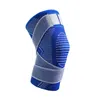 New Blue Knitting Compression Knee Support Sleeve Pad, with Anti-Slip Strap for Sports Fitness, Men and Women Q0913