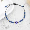 Handmade trançado azul pulseira jóias colorido cristal grânulos pulseiras para as mulheres menina