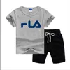 2022 Çocuk Harfleri Baskılı Eşofman Giyim Setleri Erkek Çocuk Kısa Kollu T-Shirt + Pantolon İki Parçalı Moda Günlük Kıyafetler