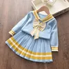 Menoea bébé fille vêtements d'hiver costumes automne enfants mignon nœud chandails veste robe à carreaux filles infantile élégant vêtements ensembles 2 pièces