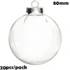 Promoção - 20 peças x DIY Pintelable / Shatterproof Clear Decoração de Natal Ornamento 80mm Plástico Bauble / Ball 211104