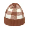 British Style Plaid Cotton Comfortable Warm Knitted Beanies Hats Winter Hats For Women Men Outdoors Vacation Hat