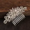 Hårklipp Barrettes Comb För Bridesmaid Flower Girl Rhinestone Shining 10-Tooth Design Side Fashion Alloy Tillbehör Dekoration