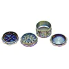 High-Quality 63mm 4 layer Zinc Alloy Diamond Shape Tobacco Herb Grinder Rainbow Cigarettes Crusher Smoking Accessories