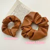 Vrouwen meisjes vintage elegante lederen elastische dame mooie zachte scrunchies rubberen bands vrouwelijke mode haaraccessoires