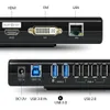 USB 3.0 Universal Docking Station Dual Video Monitor Display HD-/DVI/VGA Gigabit Ethernet Audio 6 Ports For Laptop Tablet