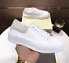 2021 Luxury Designer Casual Shoes Women Thick-soled White Shoe Round Toe Lace-up Solid Imported Lambskin Lining Stitching Fashion Top Quality With Box Size 35-40