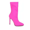 Stiefel 2022 Frauen Spitze Zehen Elastische Candy Farbe Dünne High Heels Socken Sexy Damen Schuhe Pumps Größe 35-43