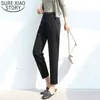 Capris Spring Women Black Harem Pencil Byxor Casual Suit Loose Solid Ol Style Plus Storlek Hög midja Byxor 8515 50 210508