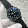 Luxus-News-Herrenuhren, automatisch, mechanisch, Edelstahl, schwarzes Leder, einfach, 41 mm, Herren-Armbanduhren238E