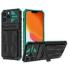 Kickstand Case with Sliding Card Holder Military Grade Shockproof Phone Cases for iPhone 14 15 Pro Max 13 12 Mini 11 XS XR 7 8 Plus
