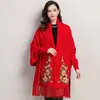 Châle en cachemire de haute qualité femme automne et hiver glands avec manches cape dans le long manteau épais chaud femmes Wrap Swing 210427