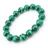 Высококачественный круглый зеленый эластичный браслет Модные малахитовые браслеты из бисера Браслет ручной работы Натуральный кристалл Ювелирные изделия из бисера, нити