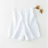 Sommer Stil Koreanische Casual Breite Bein Hosen Frauen Baumwolle Leinen Hosen Allgleiches Gerade Fünf-punkt Frauen Hosen 210522