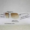 2023 Designer glazen vintage randloze vierkante zonnebrillen mannen oculos nieuwe lensvorm schaduw metaal frame heldere leesglazen gafas vrouwen buiten 1130 01