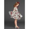 Primavera meninas vestido de casamento vermelho europeu sytle princesa traje marca robe fille enfant manga longa menina princesa vestidos q0716