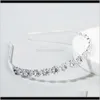 Headbands Jewelry Drop Delivery 2021 Exquisite Thin Edge Hair Band Alloy Diamond-Encrusted Super Flash Headband Small Flower Shape Elegant Fa