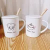 Mugs Korean Cute Pet Animal Cartoon Simple Stroke Mug Ceramic Cup Drinking Advertising Customization