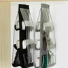 Sacos de armazenamento 6 bolso pendurado bolsa organizador organizador closet transparente saco de porta parede deslear sapato diverso com bolsa do gancho