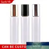 Wholesale 10ML Travel Transparent Glass Roll on Perfume Bottle For Essential Oils Empty Cosmetic Vial With Steel Beads