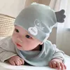 Bébé Bonnet Automne Hiver né Bébé Chapeau pour Filles Garçons Coton Bébé Cap Écharpe Ensemble Doux Infant Toddler Bonnet Chapeaux 211023