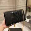 Łańcuch crossbody torebka torebka torebka aligator worki na ramię oryginalna skórzana moda litera wysokiej jakości złoty sprzęt2887