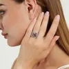 LUALA Luxury Ice Flower Rings For Women New Colorful AAA Zircon Gold Silver Color Anniversary Gift Jewelry Engagement Band Ring X0715