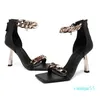 Chaussures de luxe à talons hauts pour femmes chaussures à talons hauts noires robe de mariée pour femmes à talons hauts lacet 0610