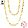 Orsa Jewels 14k Gold Plated 925 Sterling Silver Paperclip Neck Chain 69312mm Necklace for Men Women Jewelry SC39 25114292