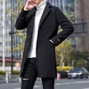 Riinr Vinter Mid-Length Woolen Coats Mäns Koreanska Stil Slim Fit Plus Storlek Casual Jackor Mäns Toppar Ullblandning Klagor Man 211122