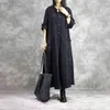 Johnature Casual Style Original Cotton Linen Coat Long Women Trench Spring Autumn Irregular Large Size Female Trench 210521