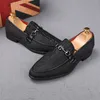 2024 diseñador de alta calidad Hombres Novio Zapatos de vestir Caqui Cocodrilo patrón peluquero Lujo Flat Walking Party Calzado