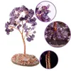 Obiekty dekoracyjne Figurki Mini Kryształ Bonsai Naturalne Amethyst Rose Fortune Handmade Dobre drzewo Bogactwo Luck Ozdoby Souvenir Craft Mon